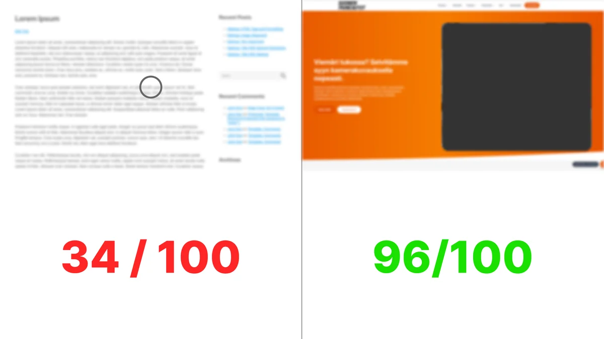 Nopeusmittari 34 vs. 96: Miten verkkosivuston nopeus vaikuttaa LVI-yrityksen liideihin? (Data 2026)